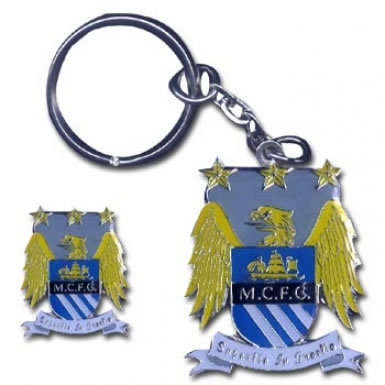 Man City Keyring Man City Keyring & Badge Set Manchester City Pin Badge