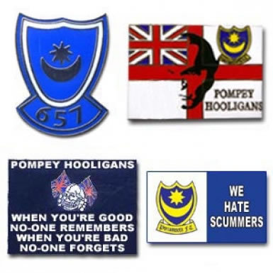 crew pompey badges portsmouth beanie hat fc