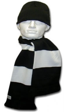 Black & White Football Hat & Scarf Set