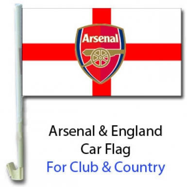 Arsenal & England Car Flag Arsenal World Cup Flag