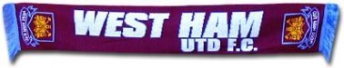 West Ham Scarf Hammers Scarf  West Ham United Football Scarf West Ham WHUFC Winter Scarf