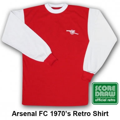 Classic Arsenal FC Retro Shirt by Scoredraw