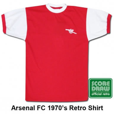 Arsenal FC Retro Shirt Old Fashioned Arsenal Football Shirt Scoredraw Retro Shirts