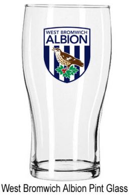 West Brom Pint Glass West Bromwich Albion Whiskey Glasses