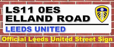 Official Leeds United Street Sign Elland Road Stadium Sign