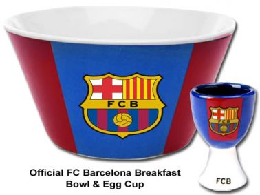 FC Barcelona Bowl & Egg Cup Barca Breakfast Set