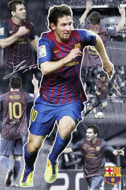 Lionel Messi FC Barcelona Wall Poster FC Barcelona Crest Wall Poster Barca Poster