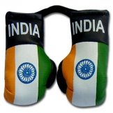 India Flag Mini Boxing Gloves 