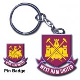 West Ham United Keyring & Pin Badge Set West Ham United