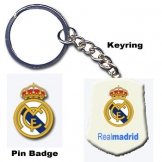 Real Madrid Keyring & Pin Badge Set David Beckham