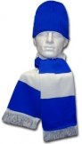 Blue & White Hat & Scarf Set 