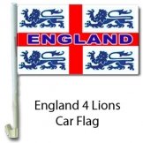 England 4 Lions Car Flag 