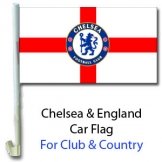 Chelsea FC & England Car Flag Chelsea