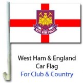 West Ham & England Car Flag West Ham United