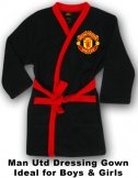 Man Utd Black Dressing Gown 