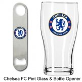 Chelsea FC Pint Glass & Bottle Opener Chelsea