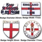 England Flag Pin Badge Set England