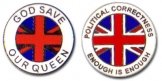 God Save Our Queen Badges England