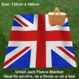 Union Jack Fleece Picnic Blanket England