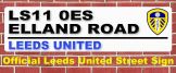 Leeds United Street Sign