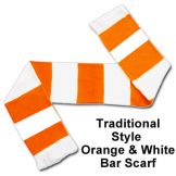 Orange & White Bar Scarf 