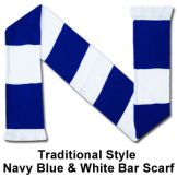 Navy Blue & White Bar Scarf 