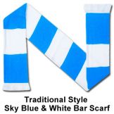 Sky Blue & White Bar Scarf 