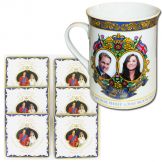 William & Kate Royal Wedding Mug & Coasters Set England