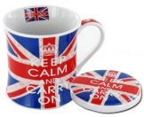 Keep Calm & Carry On Mug & Coaster Set England