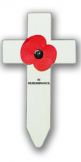 Poppy Rembrance Cross Pin Badge England