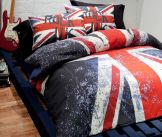Union Jack Rock UK Reversible Double Duvet Set 